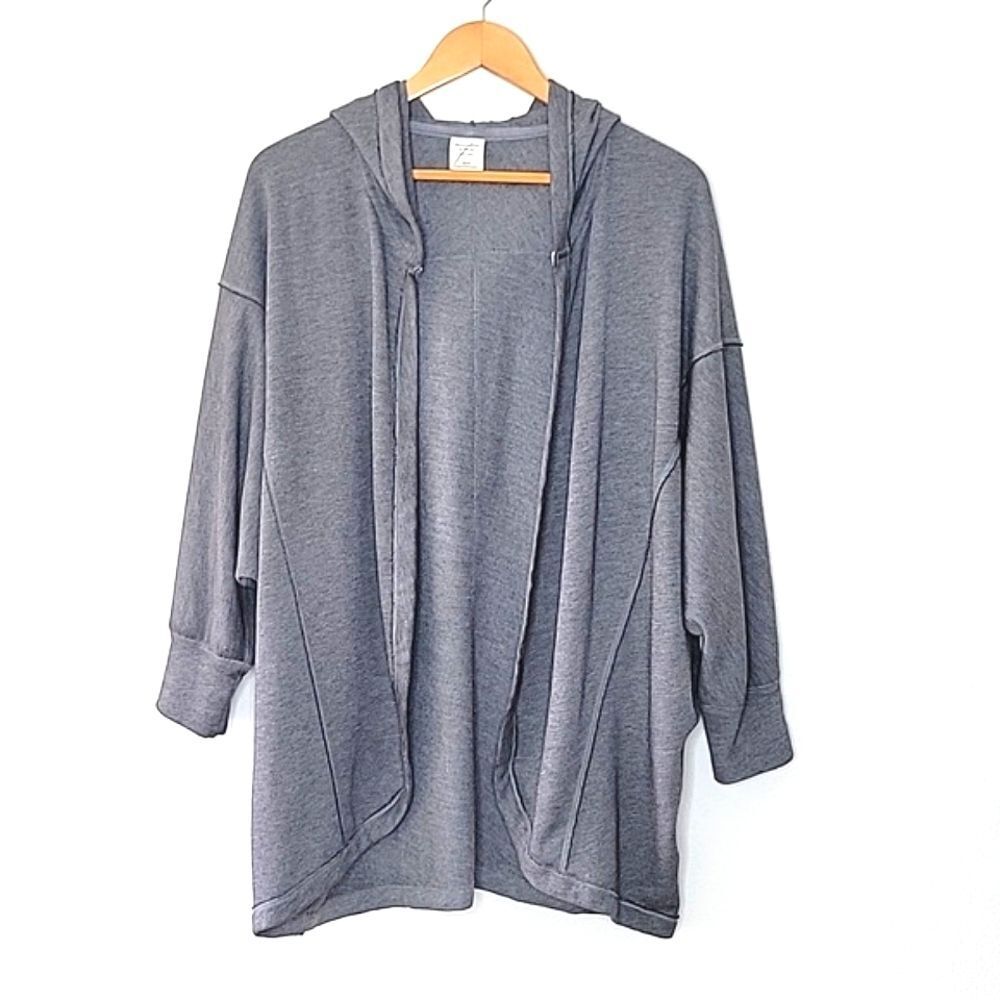 ABERCROMBIE & FITCH Casual Gray Long Sleeve Tunic Cardigan Jacket Hood size XS/S